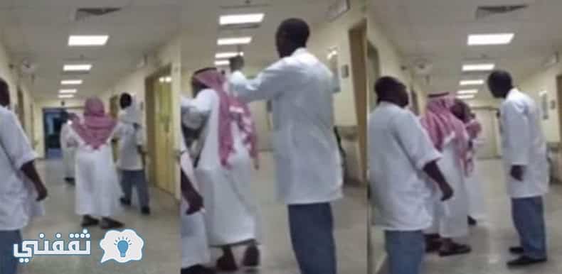 مواطن سعودي يضرب وافد يعمل طبيباً بالحذاء والشرطة تطيح بالمعتدي