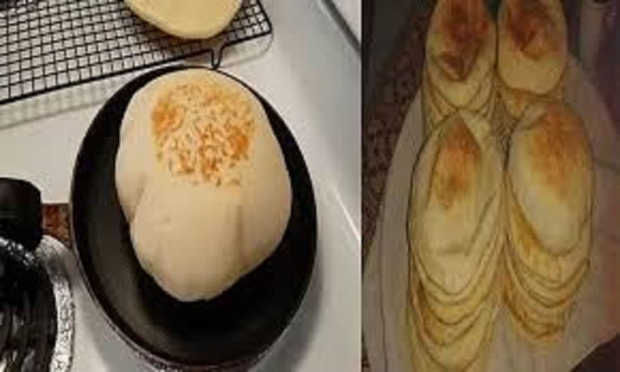 طريقة عمل خبز الطاسة بمكونين فقط