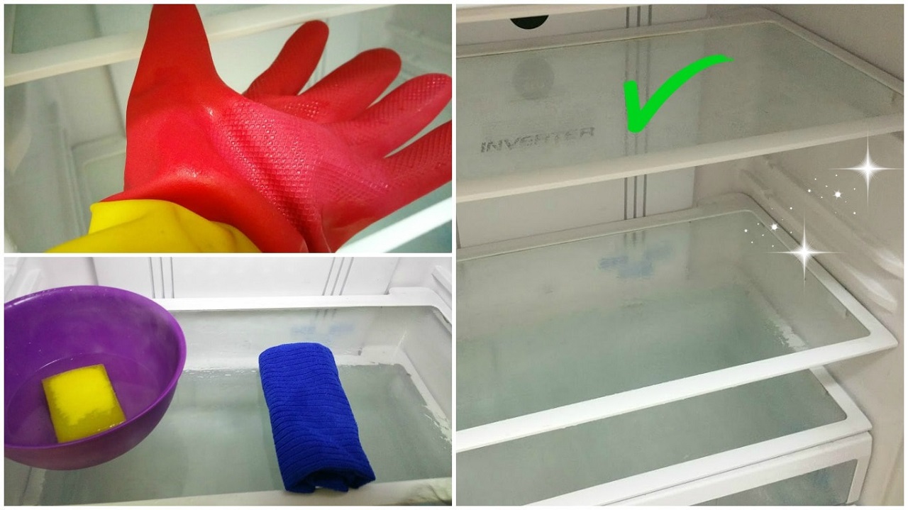 تنظيف الثلاجة بالكامل بدون ماء او مجهود بخلطة سحرية جبارة وازالة الاصفرار والروائح