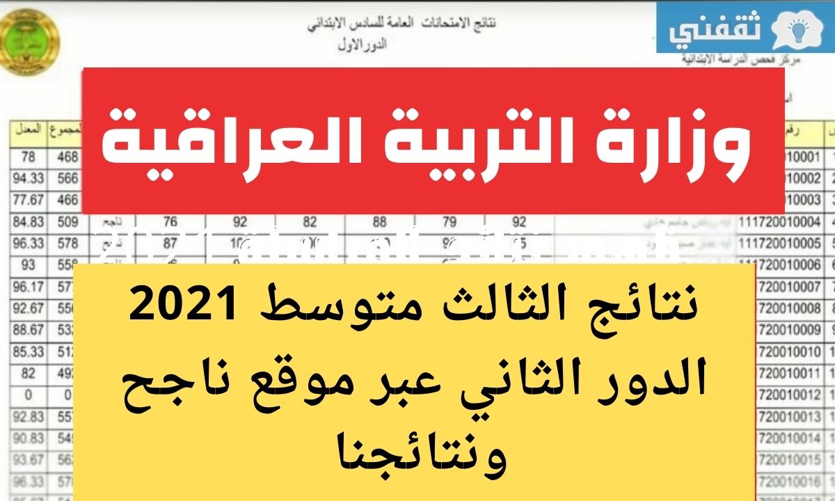 “Results ” الآن نتائج الصف الثالث متوسط 2021 الدور الثاني موقع نتائجنا وزارة التربية العراقية