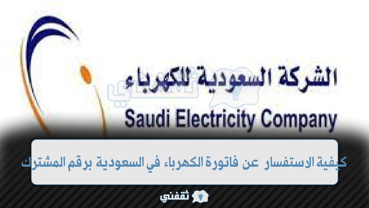 كيفية الاستفسار عن فاتورة الكهرباء في السعودية برقم المشترك