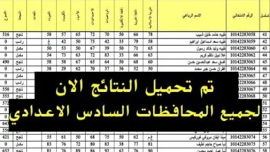 نتيجة الصف السادس الإعدادي في العراق 2022 بالاسم ورقم الجلوس ملفات pdf وزارة التربية والتعليم العراقية