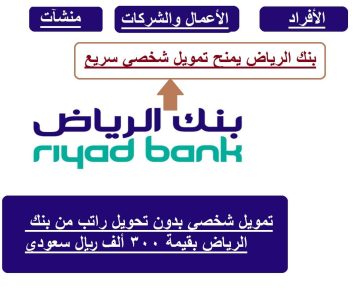 تمويل شخصي بدون تحويل راتب من بنك الرياض بقيمة 300 ألف ريال سعودي