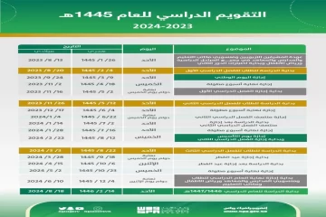 التقويم الدراسي || موعد بداية الدراسة في السعودية 1444 في مدارس المملكة